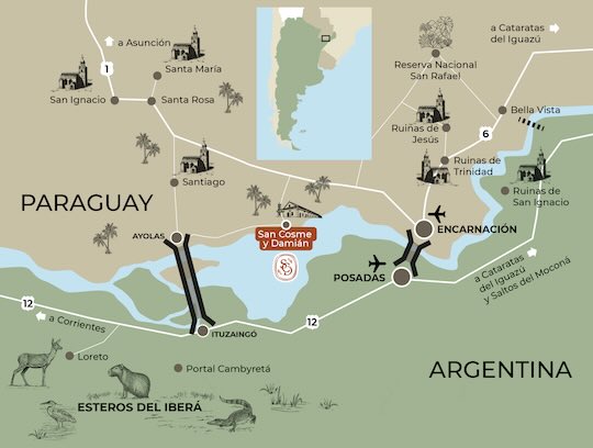 Ubicación San Cosme y Damián Lodge & Spa